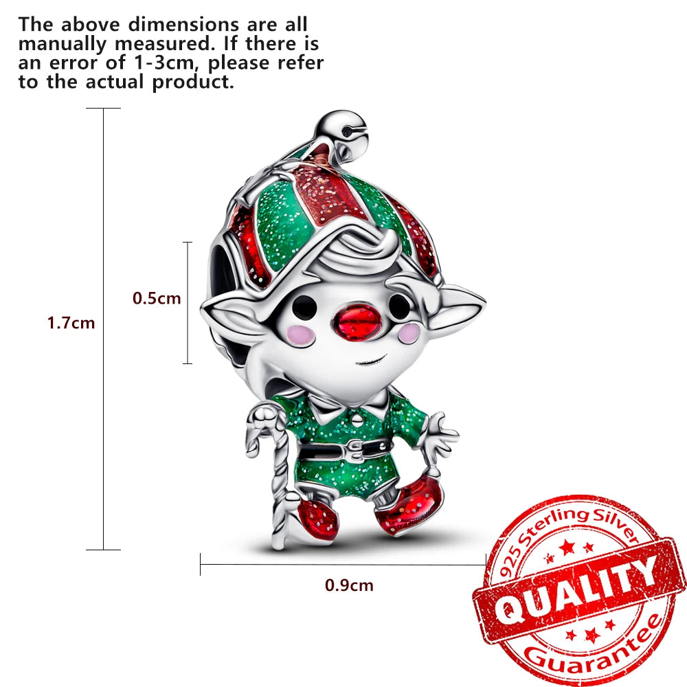 Hot Sale New Arrivals 925 Sterling Silver Snowflake Bell Christmas Series Dangle Charm Fit Original Bracelet Kids Jewelry Gift