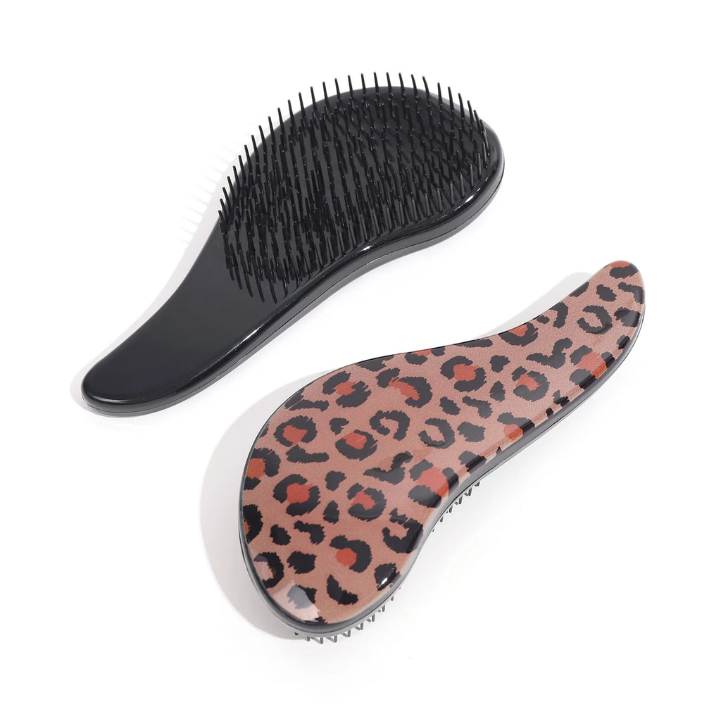 Leopard Hair Brush Kids Detangling Hair Brush Anti-static Tangle Comb Massage Salon Styling Tool Curly Girl Method Accessories