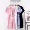 100% Cotton Waffle Robes for Women Summer Thin (nine Sleeves + Short Sleeves) Bathrobe Nightgown Home Service Hotel Bathrobe