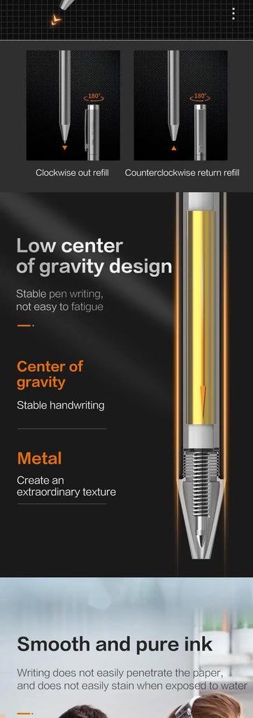 DELI Metal Sign Pen 0.5mm Gel Ink Pens Golden Silver Color Metallic Writing Pen Office Supplies