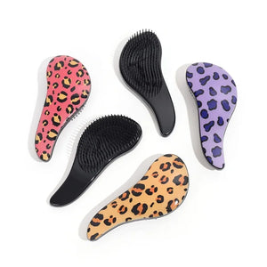 Leopard Hair Brush Kids Detangling Hair Brush Anti-static Tangle Comb Massage Salon Styling Tool Curly Girl Method Accessories