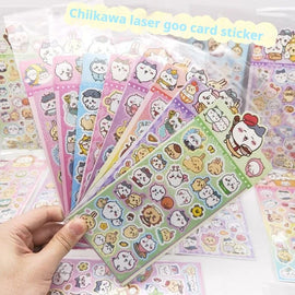 Kawaii Chiikawa Laser Stickers, Cartoon Animal Decals for Laptop, Binder & Kids Crafts