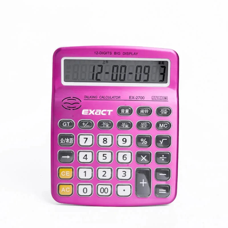 12 Digits Electronic Calculator Dual Power Supply Electronic Calculator Teaching Supplies Office Supplies for School Accounting