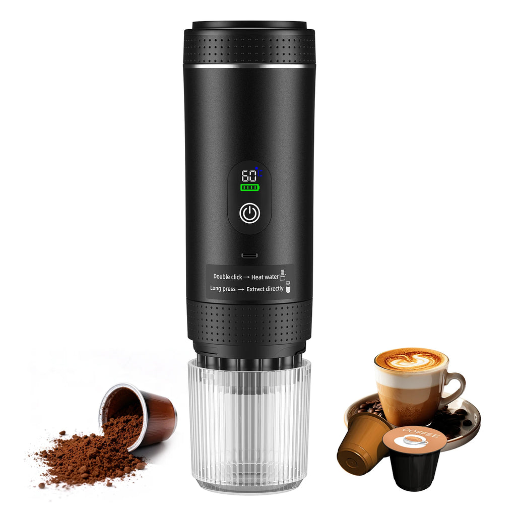 3-in-1 Wireless Electric Portable Espresso Coffee Machine for Car & Home Camping Coffee Maker Capsule Powder Travel Coffee Maker