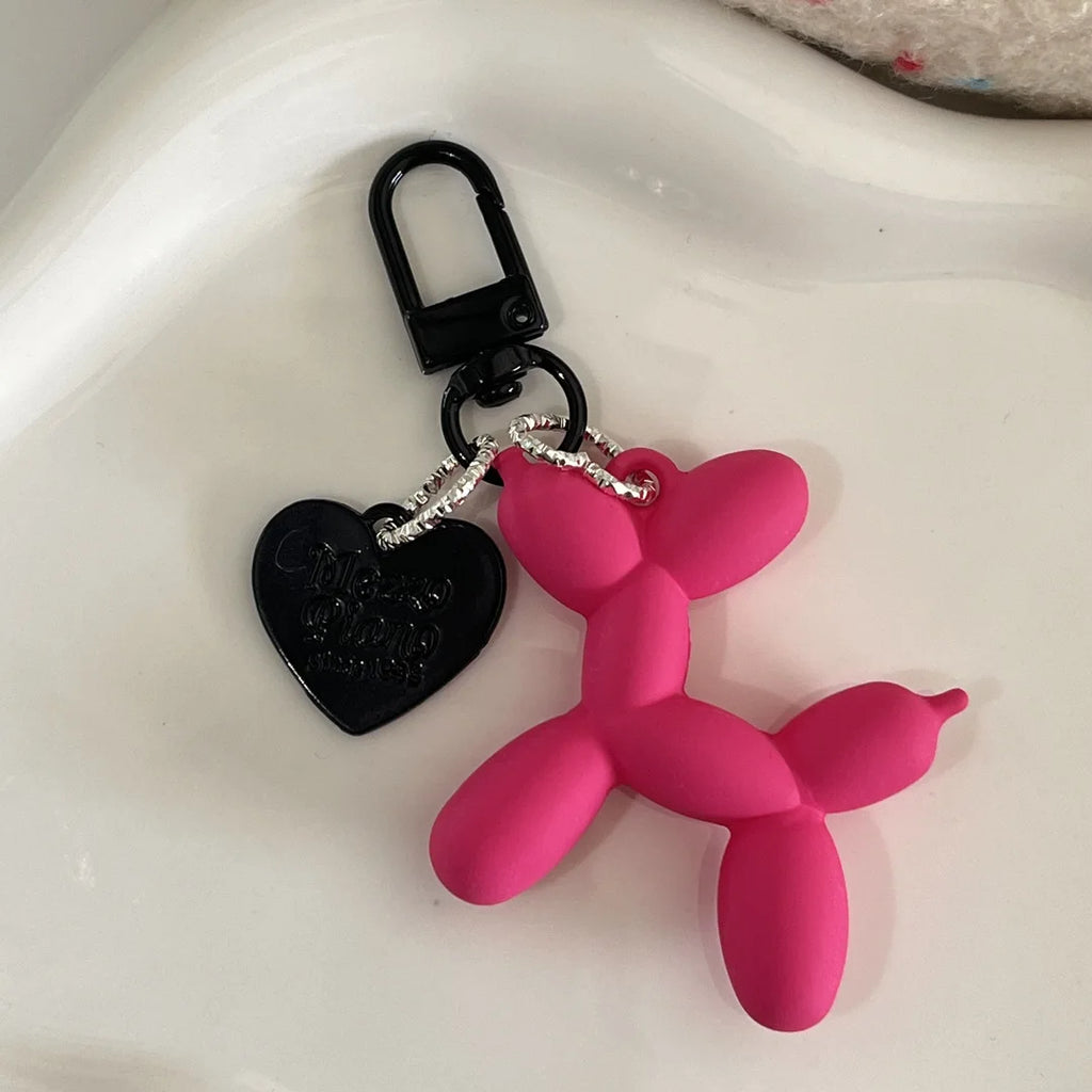 Fashion Punk Y2K Balloon Dog Keychains for Women Bag Pendant Jewelry Trinket Girl's Car Key Ring Key Chain Accessories