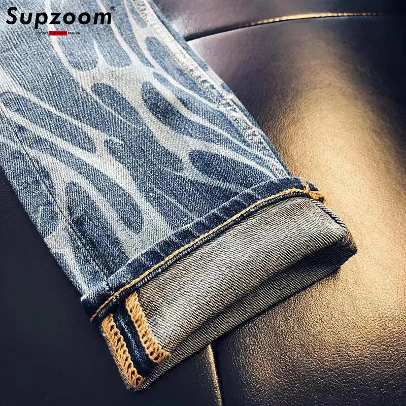 Supzoom New Arrival Hot Sale Top Fashion Autumn Zipper Fly Stonewashed Casual Patchwork Cargo Denim Pockets Cotton Jeans Men