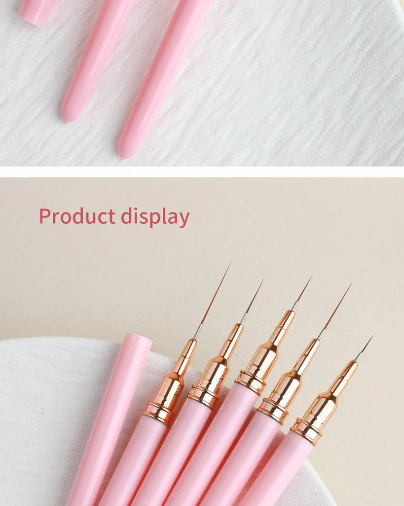5 Pieces Set Liner Brush for Nail Art Painting,Fine Liner Brushes for Nails,Liner Nail Brush Set for Acrylic