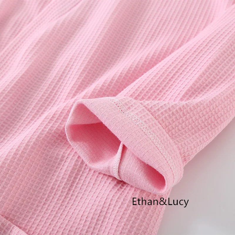 100% Cotton Waffle Robes for Women Summer Thin (nine Sleeves + Short Sleeves) Bathrobe Nightgown Home Service Hotel Bathrobe