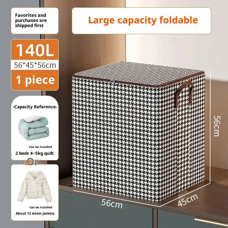 Hot Sale 220L Big Size Clothes Storage Box With Cover Large Laundry Basket Organizer Bag For Baby Foldable
