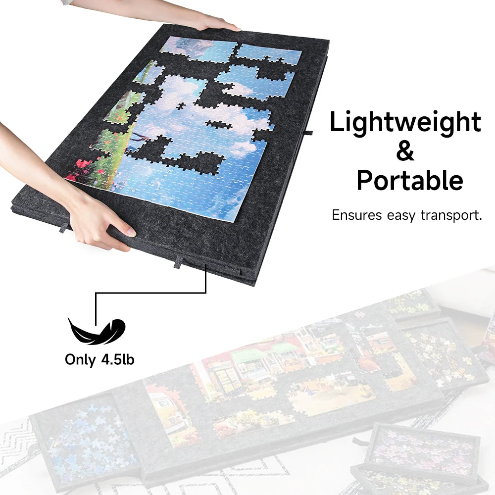 1000pcs Felt Puzzle Table Lightweight Puzzle Board Felt Puzzle Sorting Board Puzzle Classification Games Board with 6 Drawers