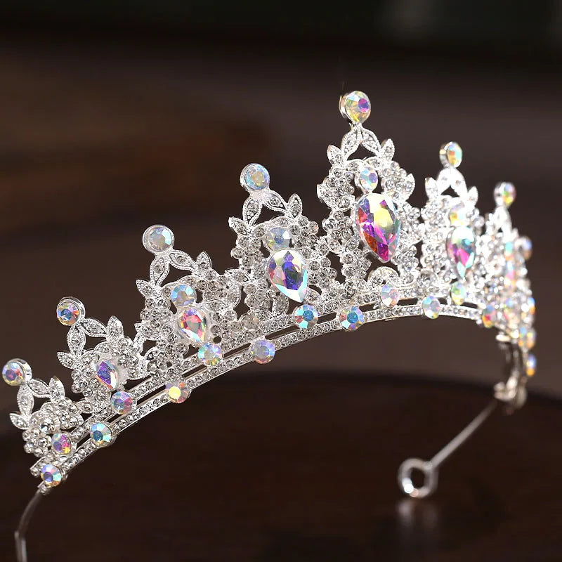 2025Bridal HeadwearWomen's Ballroom Crown Baroque Crystal Tiaras And Crowns Bridal Wedding Hair Accessories Jewelry