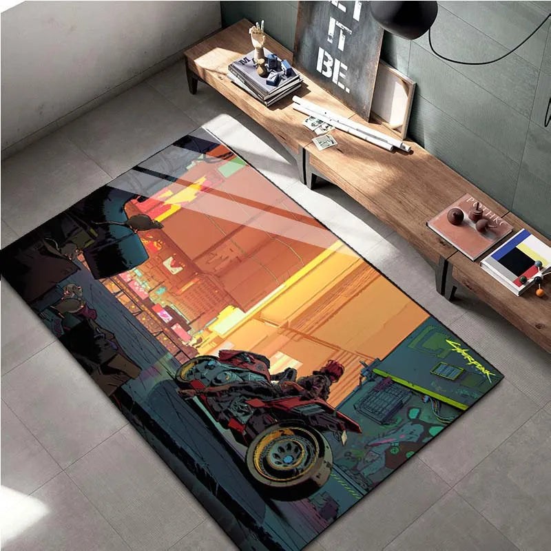 15 Sizes Cyberpunk-2O77 Game  Area Rug,Carpet for Living Room Bedroom Sofa Doormat Home Decoration,Kids Non-slip Floor Mat