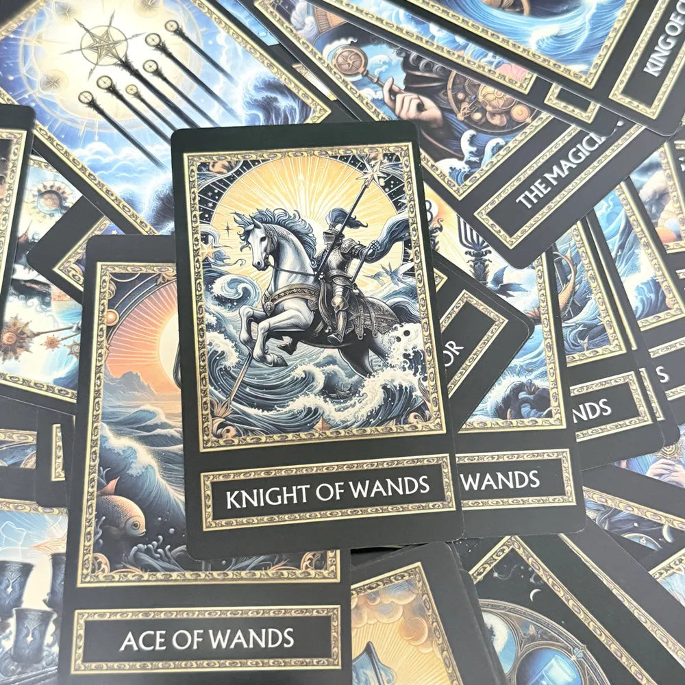 Blue Ocean Tarot cards 78pcs English Divination Fate Oracle Borad Playing Games