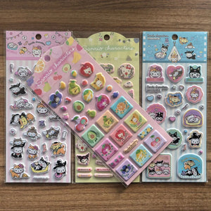 Genuine Sanrio 3D Stickers Toys Cartoon Hello Kitty Kuromi Melody Scrapbook Decor Sticker For Phones Water Mug Notebooks Decals