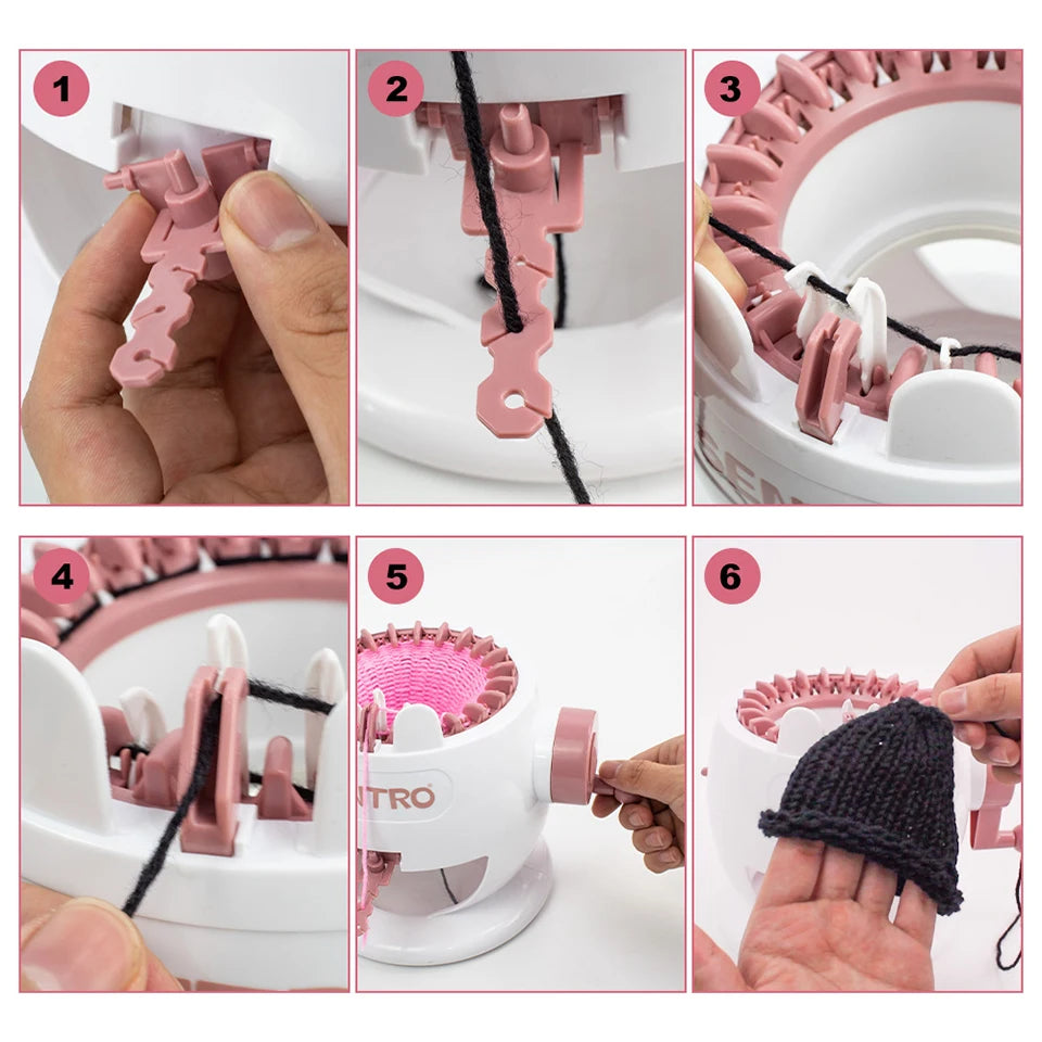 Smart Rotating Knitting Machine DIY Knitting Loom Tool with 22 Needles for Adults & Kids Ideal for Hats Socks Scarves and Crafts