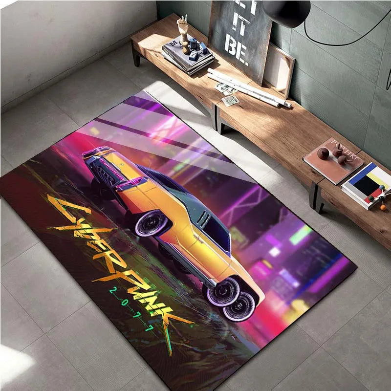 15 Sizes Cyberpunk-2O77 Game  Area Rug,Carpet for Living Room Bedroom Sofa Doormat Home Decoration,Kids Non-slip Floor Mat