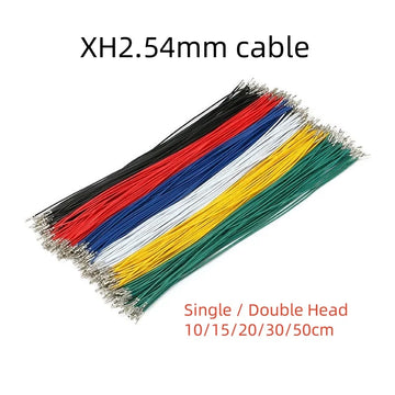 100pcs XH2.54 Terminal Cable 2.54mm Spacing Single And Double Head Spring Pieces 26AWG Electronic Wire 10/15/20/30/50cm Cable