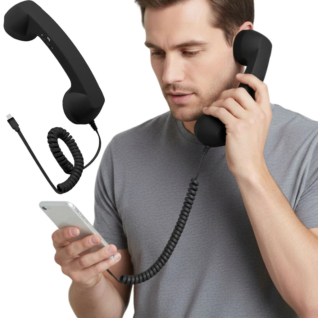 Retro Phone Handset, 2026 New Retro Phone Handset for iPhone&Android, Type-C/Wireless Bluetooth Old Fashioned Telephone Receiver