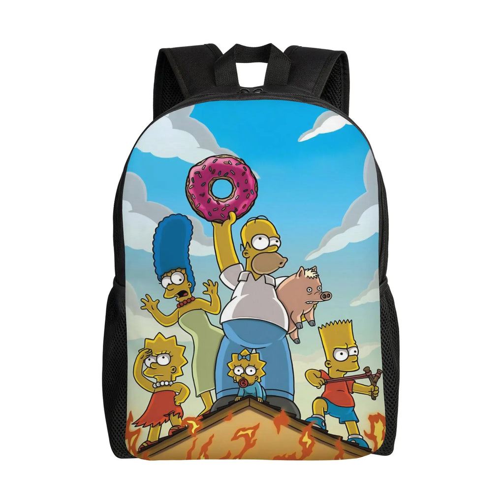 Cartoon The S-Simpsons  Women Backpack Mochila Fashion Children School Bag Laptop Rucksack Kids Large Capacity Travel Rucksack