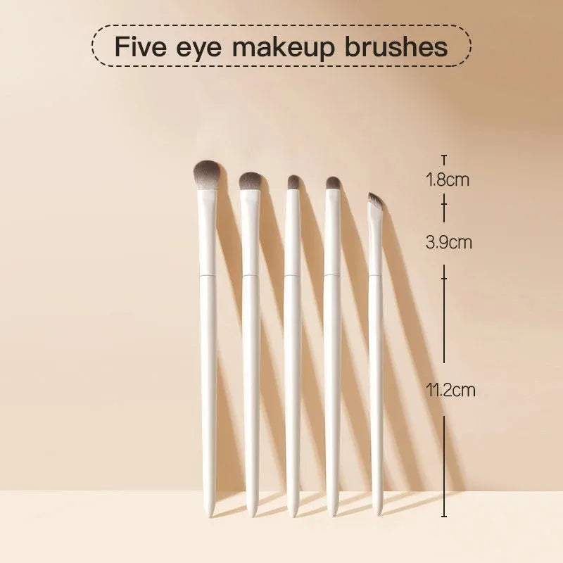 5/8/10Pcs Natural Eye Makeup Brushes Set Detail Eyeshadow Brush Makeup Brush White Ultra Soft Eyeshadow Eyeliner Makeup Tool