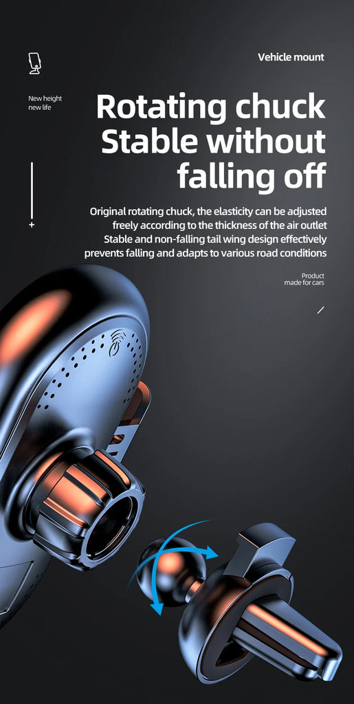 30W Wireless Charger Car Mount for Air Vent Mount Car Phone Holder Rotating Intelligent Infrared Fast Wireless Charging Charger